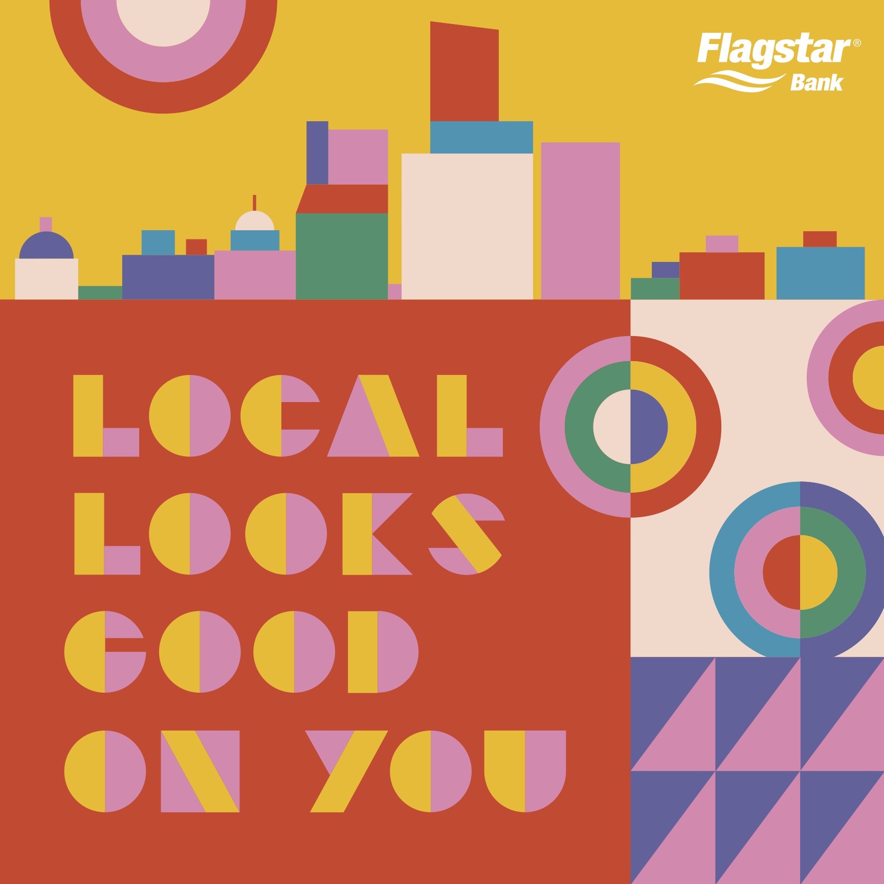 A colorful geometric illustration. A colorful geometric illustration.